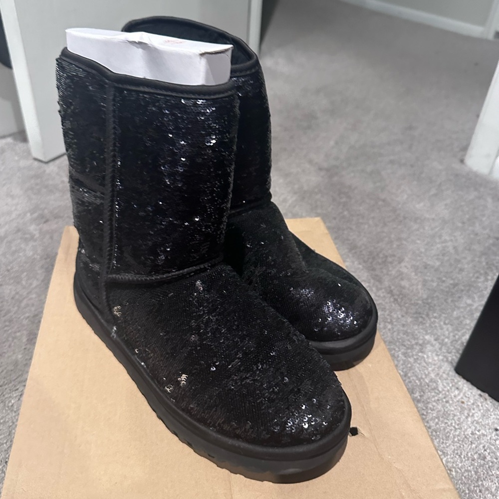 Black and Silver Sequin Uggs
